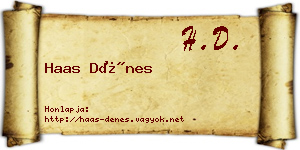 Haas Dénes névjegykártya