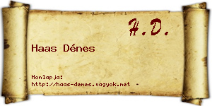 Haas Dénes névjegykártya