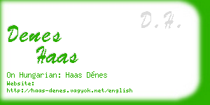 denes haas business card