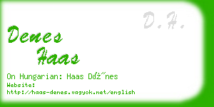 denes haas business card